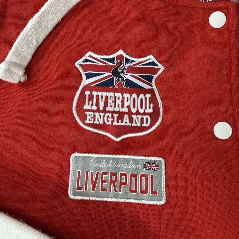 Liverpool Bomber Jacket Mens XL Hooded Embroidered England FC‎ Soccer Futbul